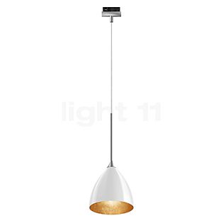 Bruck Silva, lámpara de suspensión para Duolare Riel - ø16 cm cromo mate, vidrio blanco/dorado - 860369mcgy , Venta de almacén, nuevo, embalaje original
