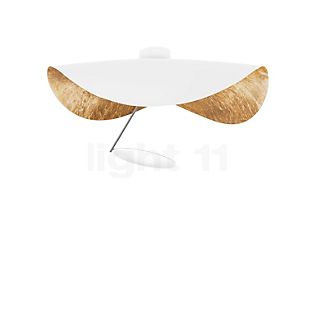 Catellani & Smith Lederam Manta CWS1, lámpara de techo/pared LED disco blanco, barra satinada, pantalla blanca/dorada