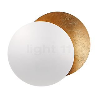 Catellani & Smith Lederam W, lámpara de pared LED blanco/dorado - ø25 cm