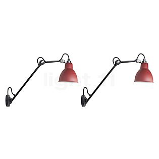 DCW Lampe Gras No 122 lot de 2 noir/rouge - sans interrupteur