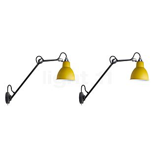 DCW Lampe Gras No 122, set de 2 negro/amarillo - con botón