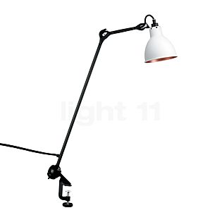 DCW Lampe Gras No 201 Lampada con morsetto a vite rotonda, nera bianco/rame