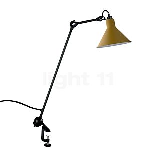 DCW Lampe Gras No 201, lámpara con pinza negra cónica amarillo