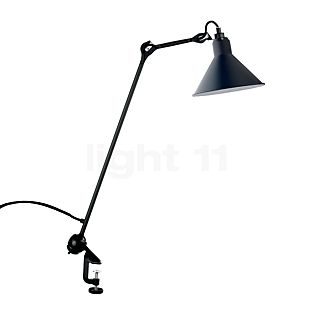 DCW Lampe Gras No 201, lámpara con pinza negra cónica azul