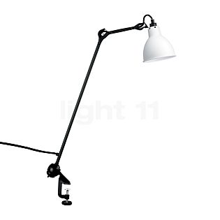 DCW Lampe Gras No 201, lámpara con pinza negra redonda blanco