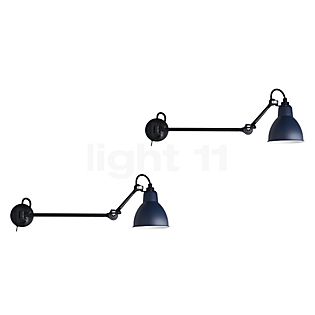 DCW Lampe Gras No 204 lot de 2 noir/bleu - 40 cm - avec interrupteur