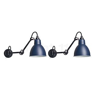 DCW Lampe Gras No 204 sæt med 2 sort/blå - 20 cm - med switch