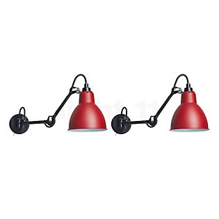 DCW Lampe Gras No 204, set de 2 negro/rojo - 20 cm - con botón