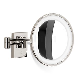 Decor Walther BS 40 Wall-Mounted Cosmetic Mirror LED nickel calendered - enlargement 10-fold