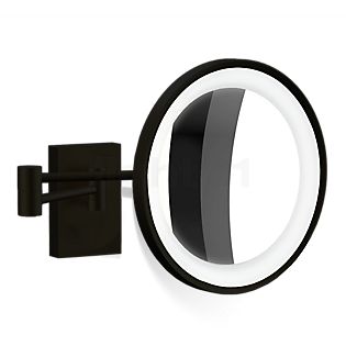 Decor Walther BS 40, espejo de aumento a pared LED negro mate - ampliación 10 veces