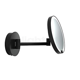 Decor Walther Just Look Plus, espejo de aumento a pared LED con conexión directa negro mate - ampliación 5 veces