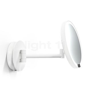 Decor Walther Just Look, espejo de aumento LED para pared con conexión directa blanco mate - ampliación 7 veces