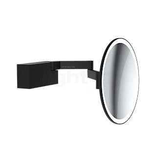 Decor Walther Vision R Specchio luminoso da parete per trucco LED nero opaco - allargamento 5 volte