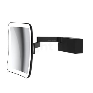 Decor Walther Vision S, espejo de aumento a pared LED negro mate - ampliación 5 veces