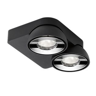 Delta Light Tweeter Plafonnier LED 2 foyers noir/chrome - Bluetooth