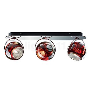 Fabbian Beluga Colour 3-lamp ceiling/wall light red