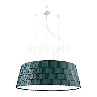 Fabbian Roofer, lámpara de suspensión verde, ø120 cm