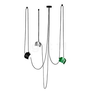 Flos Aim Small Sospensione LED 3 Lamps black/silver/green , discontinued product