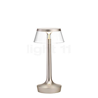 Flos Bon Jour Unplugged Chrom matt mit Touchdimmer Krone transparent