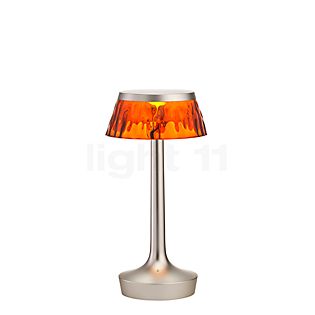 Flos Bon Jour Unplugged Lampada ricaricabile LED corpo cromo opaco/corona ambrato
