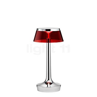 Flos Bon Jour Unplugged Trådløs Lampe LED body krom skinnende/kroon rød , udgående vare