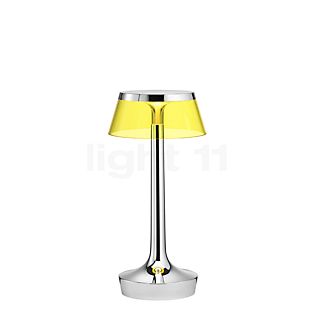 Flos Bon Jour Unplugged, lámpara recargable LED cuerpo cromo brillo/corona amarillo , artículo en fin de serie