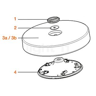 Flos Pièces détachées pour Button HL Pièce N° 3b : diffuseur, compatible avec modèles d'à partir de 2016
