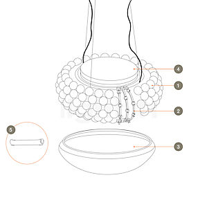 Foscarini Reserveonderdelen voor Caboche Sospensione Part no. 1: 10 spheres clear