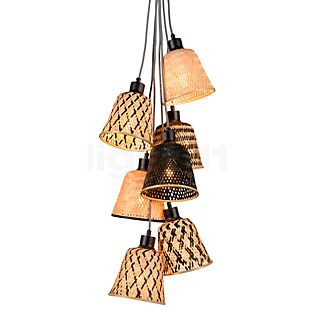 Good & Mojo Kalimantan Pendant Light 7 lamps bamboo/black