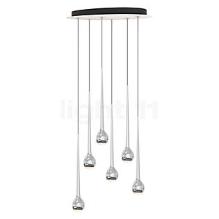 Grau Falling Sun Hanglamp LED Cluster - 6-lichts chroom - 600 cm