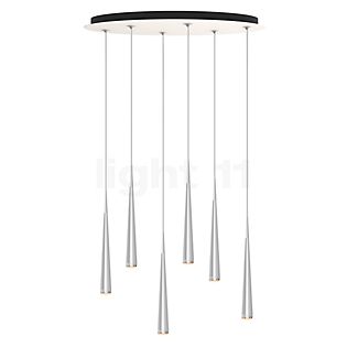 Grau Niceone Suspension LED Cluster - 6 foyers chrome/gris - 600 cm