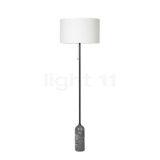 Gubi Gravity, lámpara de pie pantalla lino/pie mármol gris