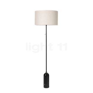 Gubi Gravity, lámpara de pie pantalla lino/pie mármol negro