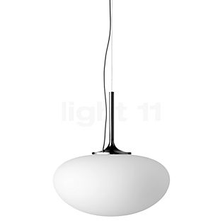 Gubi Stemlite, lámpara de suspensión satinado/negro-cromo - ø38 cm