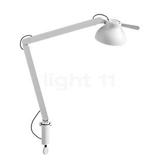 HAY PC Double Arm, lámpara de sobremesa con pinza para mesa LED gris