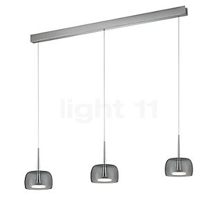 Helestra Flute Hanglamp LED 3-lichts grijs glaslampenkap