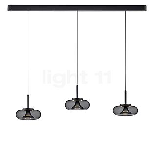 Helestra Sica Lampada a sospensione LED 3 fuochi nero - 22 cm