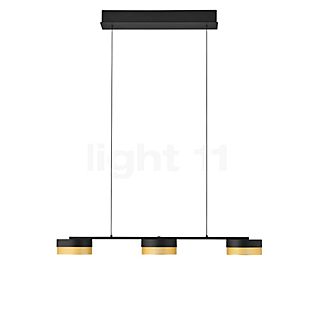 Hell Mesh, lámpara de suspensión LED 3 focos negro/dorado