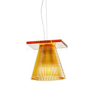 Kartell Light-Air Pendant light amber with embossed pattern