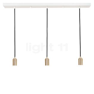 Linear Triple Pendant Light white/brass