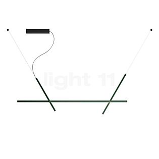 Luceplan Across Lampada a sospensione LED verde/nero - H. 75 cm - B. 180 cm - Dali