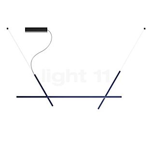 Luceplan Across Suspension LED bleu/noir - H. 75 cm - B. 180 cm - Dali