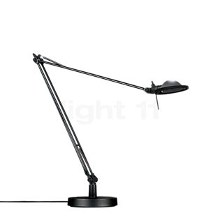 Luceplan Berenice Lampada da tavolo riflettore grigio alluminio/corpo nero - con piede - braccio 45 cm