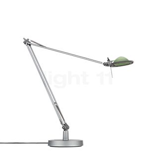 Luceplan Berenice Lampe de table réflecteur vert/corps aluminium - avec pied - bras 45 cm