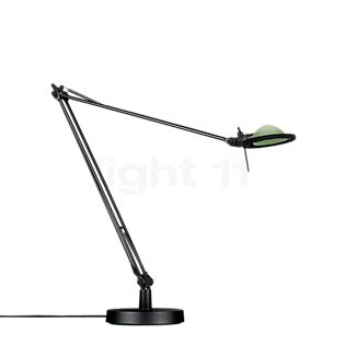 Luceplan Berenice, lámpara de sobremesa reflector verde/cuerpo negro - con pie - brazo 45 cm