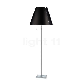 Luceplan Costanza Floor Lamp shade liquorice black/frame aluminium - telescope - with switch - ø40 cm