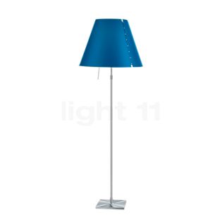 Luceplan Costanza Floor Lamp shade petrol blue/frame aluminium - telescope - with switch - ø40 cm