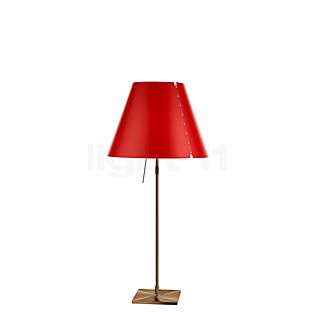 Luceplan Costanza Lampada da tavolo paralume rosso/telaio ottone - telescopio - con dimmer