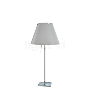 Luceplan Costanza Lampe de table abat-jour blanc brumeux/châssis aluminium - télescope - avec interrupteur