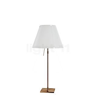 Luceplan Costanza Lampe de table abat-jour blanc/châssis laiton - télescope - avec variateur